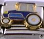 Tractor blue - 9mm enamel Italian Charm